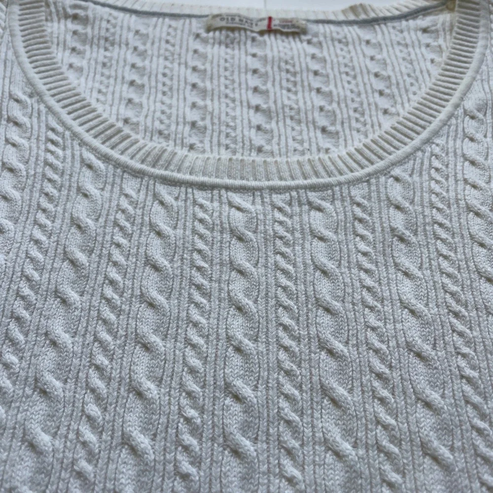 VTG Y2K Old Navy Womens Cable Knit Cotton Sweater Large Preppy Academia Timeless